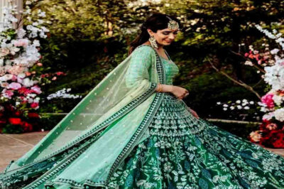 Azure Blue Pishwas Lehenga: Elegance Meets Tradition