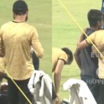 During a Rehearsal, a Fan Climbs Security Barriers to Meet Babar Azam