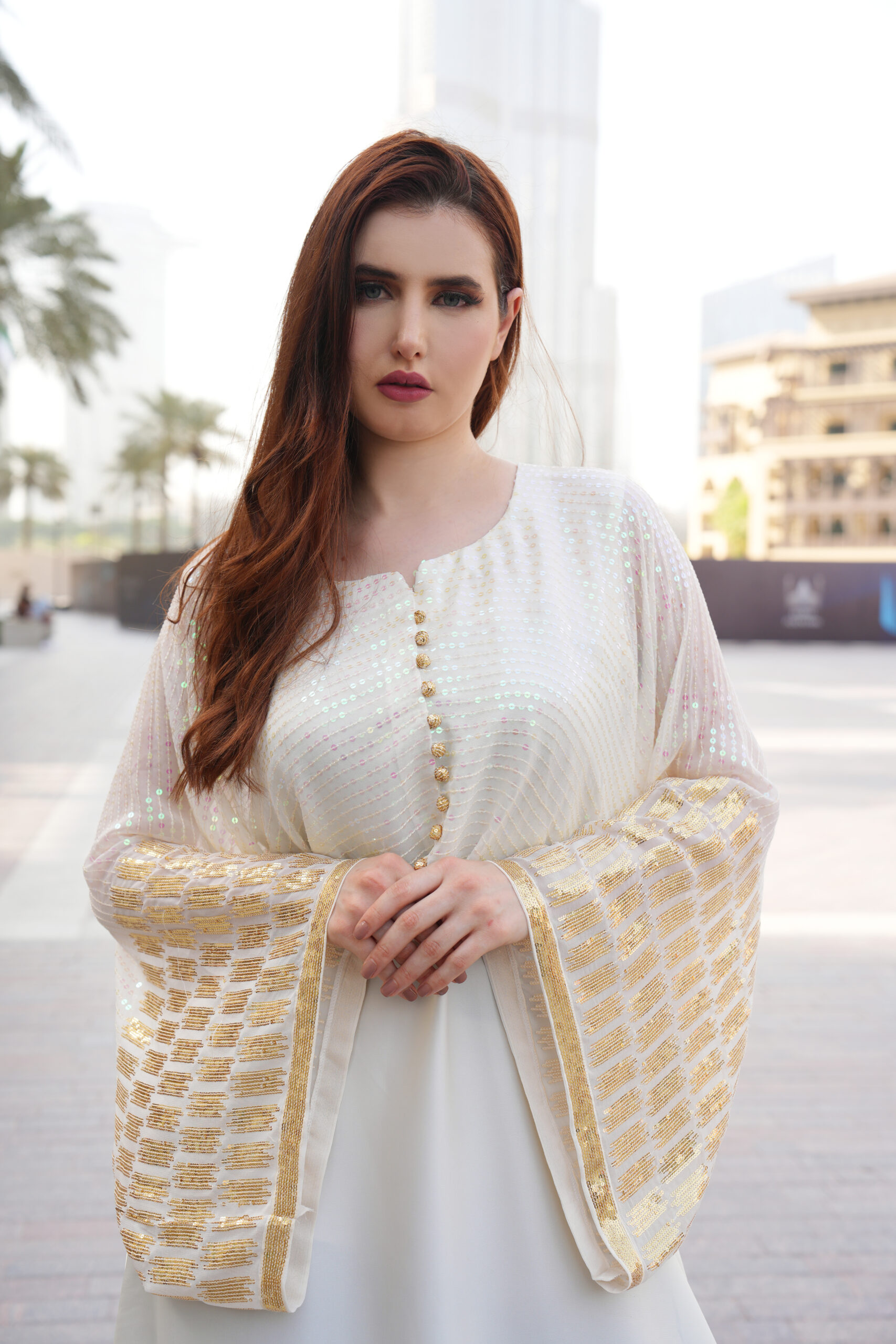Silk Maxi Dress Designed with Chiffon Sequins: The Epitome of Elegance